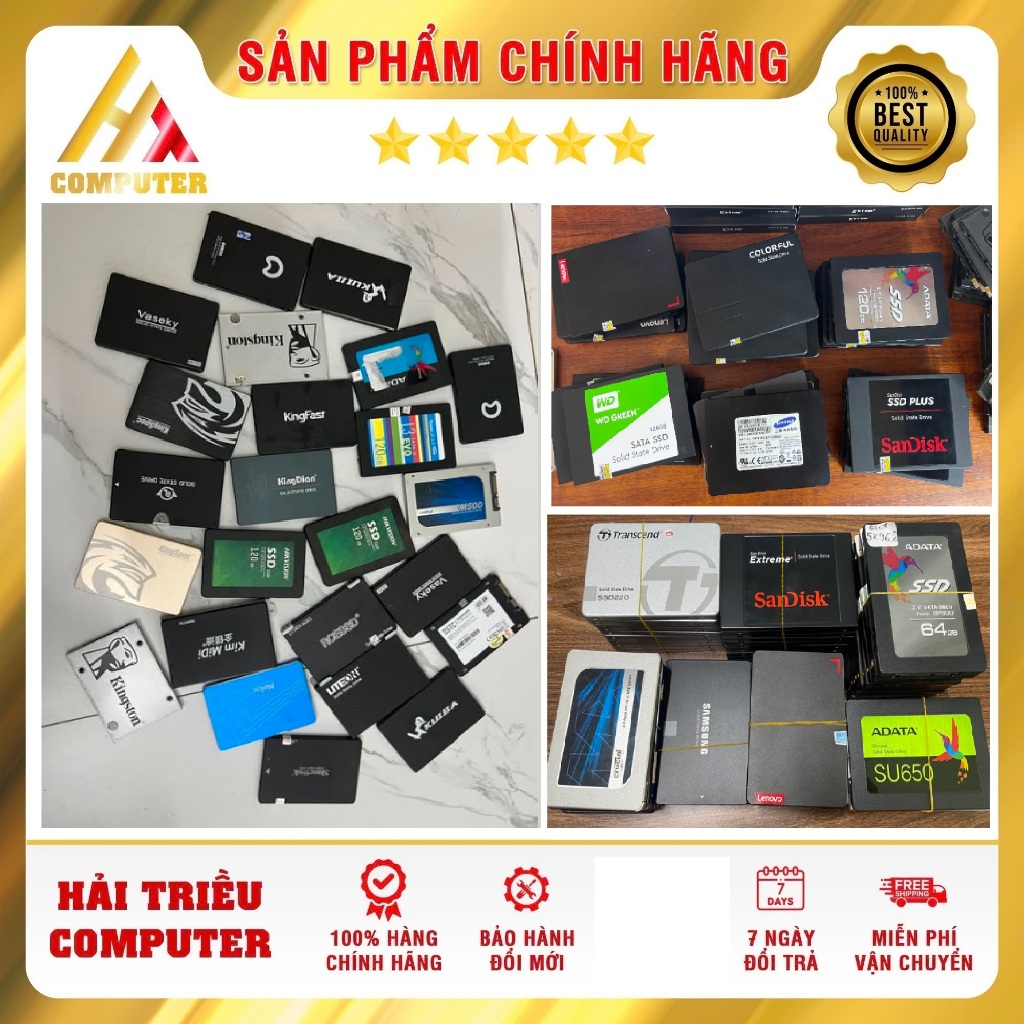 SSD Cũ Các Loại Hãng 120gb 128Gb 240Gb 256Gb 500Gb 512GB Bảo Hành 3 - 36 Tháng