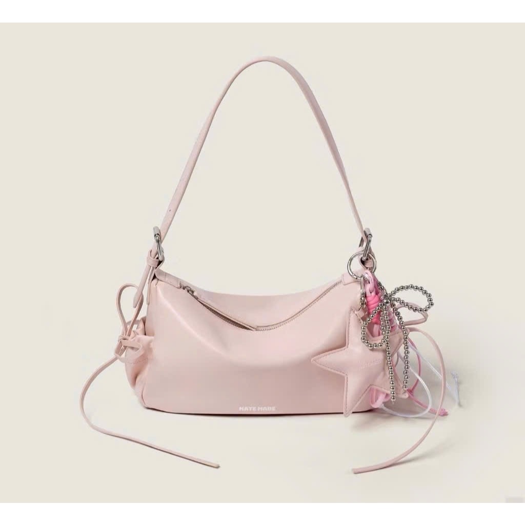 Túi kẹp nách nữ dáng thuyền vintage Phong cách Hàn Quốc thời trang kèm charm ngẫu nhiên siêu xinh-HTM505