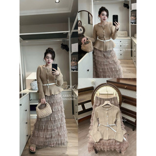  Set áo peplum kèm chân váy hàng Quảng Châu 