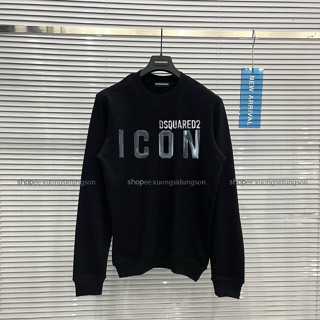  Áo Sweater icon tráng gương nam nữ siêu hot áo nỉ dài tay dsq icon tráng gương chất nỉ bông dầy dặn 