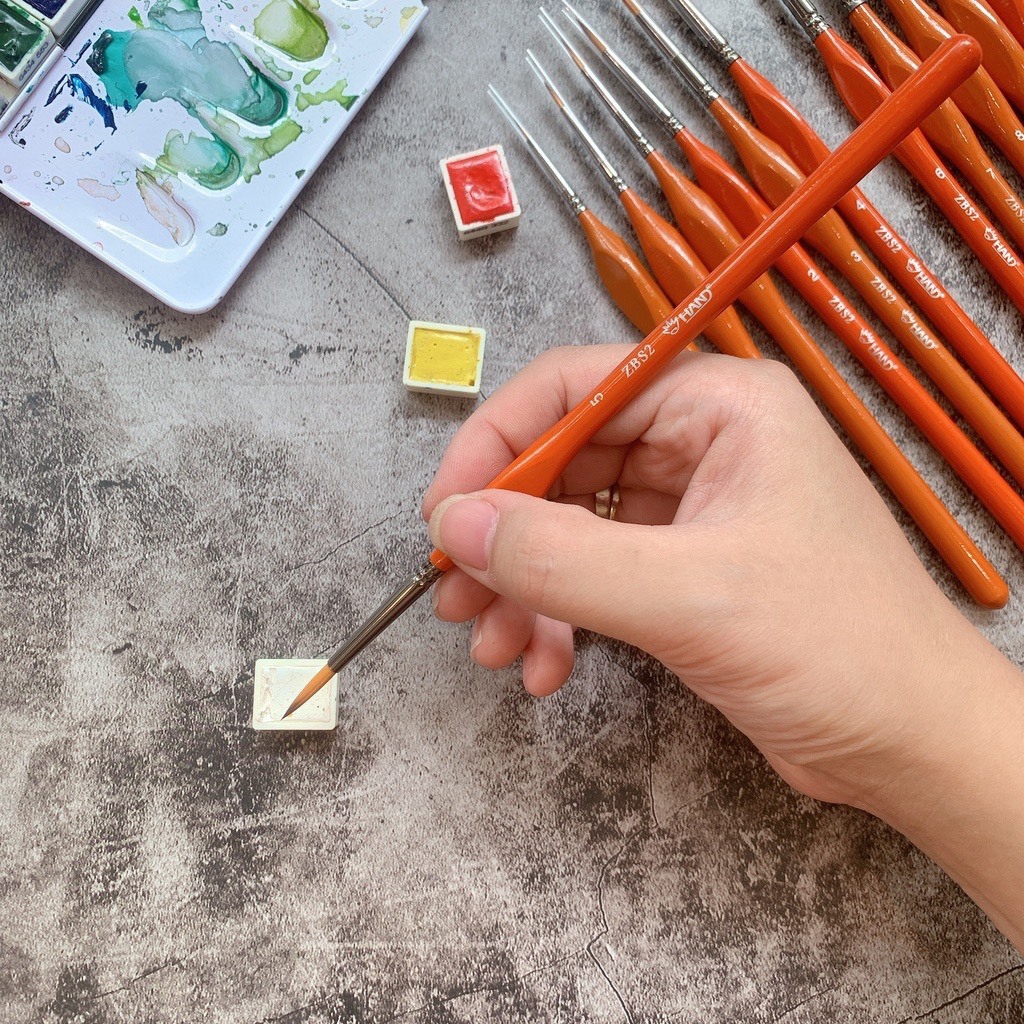 Cọ vẽ HAND Đầu Tròn Cọ Tỉa Đi Nét Nhỏ (ZBS2)