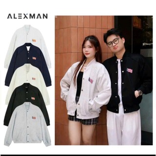  ALEXMAN Radiofonica Áo Bomber Nam Thêu Lá Cờ Mỹ Chất Liệu Nỉ Cotton Cúc Bấm Kim Loại Size S M L XL Phong Cách Độc Đáo Th 