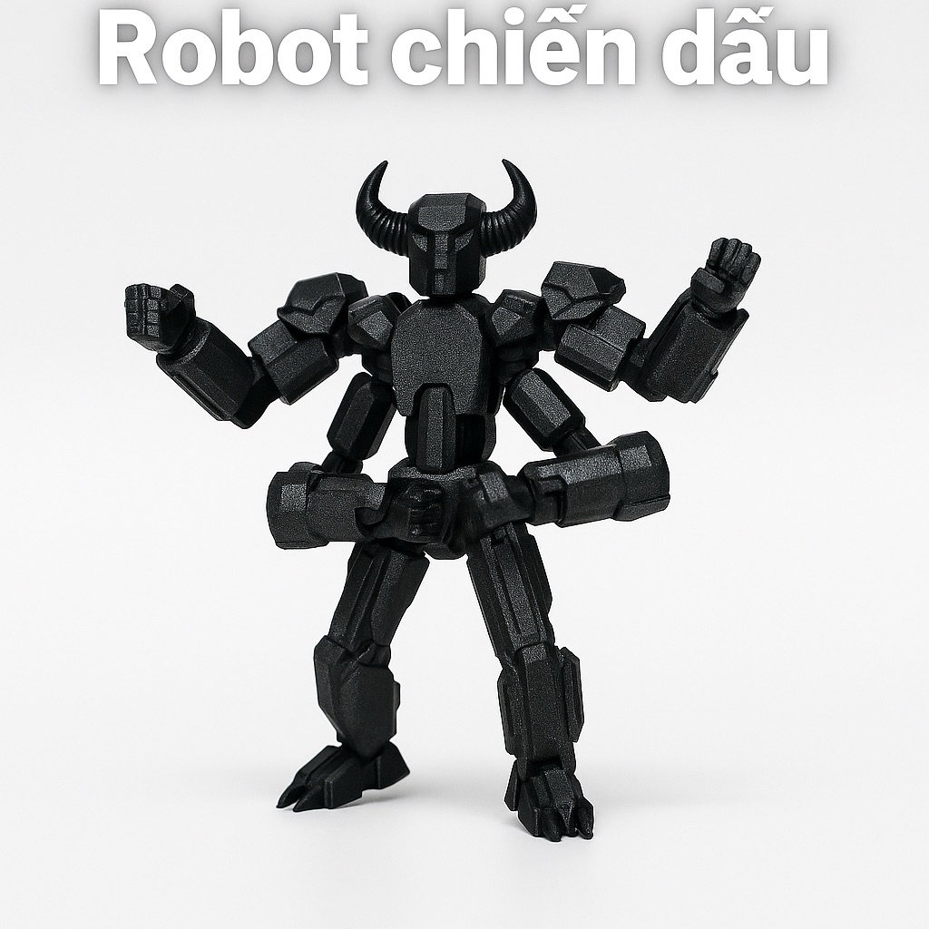 Mô hình lắp ráp robot dummy 13 bull kèm tay 4 tay và phụ kiện thay thế, khớp cử động linh hoạt - Inn