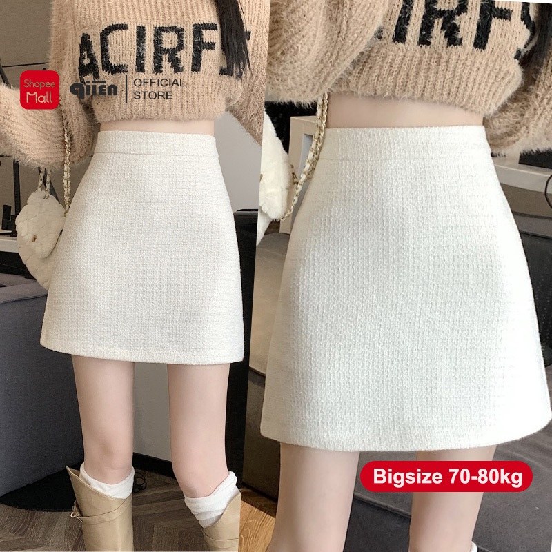 Chân Váy Dạ Bling QIIEN Dáng Chữ A BIGSIZE Có Quần Trong CV036