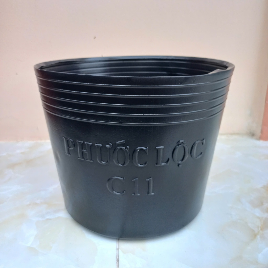 50 Chậu Nhựa C11 / C11A Phước Lộc (Loại dày) 10 / 16 Lít (đen / đỏ; có lỗ / bít lỗ)