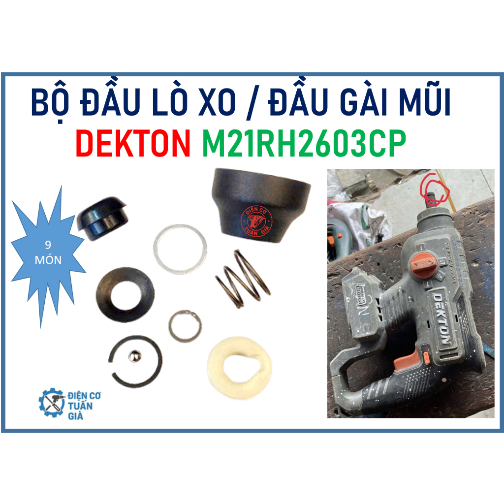 DEKTON 2603CP - BỘ ĐẦU LÒ XO GIỮ MŨI MÁY KHOAN PIN DEKTON 2603CP, 2603. sk