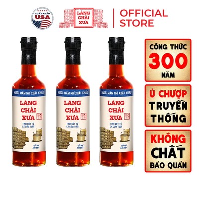 [Combo 3 chai] Nước Mắm Nhỉ Làng Chài Xưa Xuất Khẩu Nhãn Xanh 500ml Vị Dịu Nhẹ Phù Hợp Với Giới Trẻ