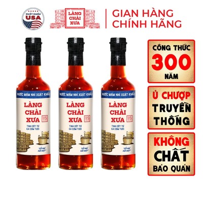 [Combo 3 chai] Nước Mắm Nhỉ Truyền Thống Làng Chài Xưa Xuất Khẩu Nhãn Xanh 10N 500ml Vị Dịu Nhẹ