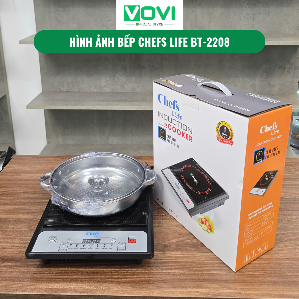 Bếp Từ Cao cấp Chính Hãng CHEFS LIFE Công Suất 2200W Làm Nóng Siêu Nhanh [Tặng Kèm Nồi Lẩu]