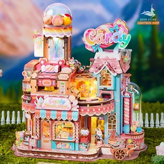   ODER  Hộp nhạc Candy Workshop Bằng gỗ Tự lắp ráp – Xưởng Kẹo Trái Cây DIY Có Đèn LED TQ816 