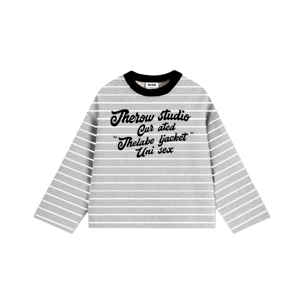 [Ver5] Áo Thun Tay Dài Long Sleeve Boxy THEROW 250gsm Form Rộng Cổ Tròn "THE LABEL" Unisex Nam Nữ Phong Cách Basic Thoải | BigBuy360 - bigbuy360.vn