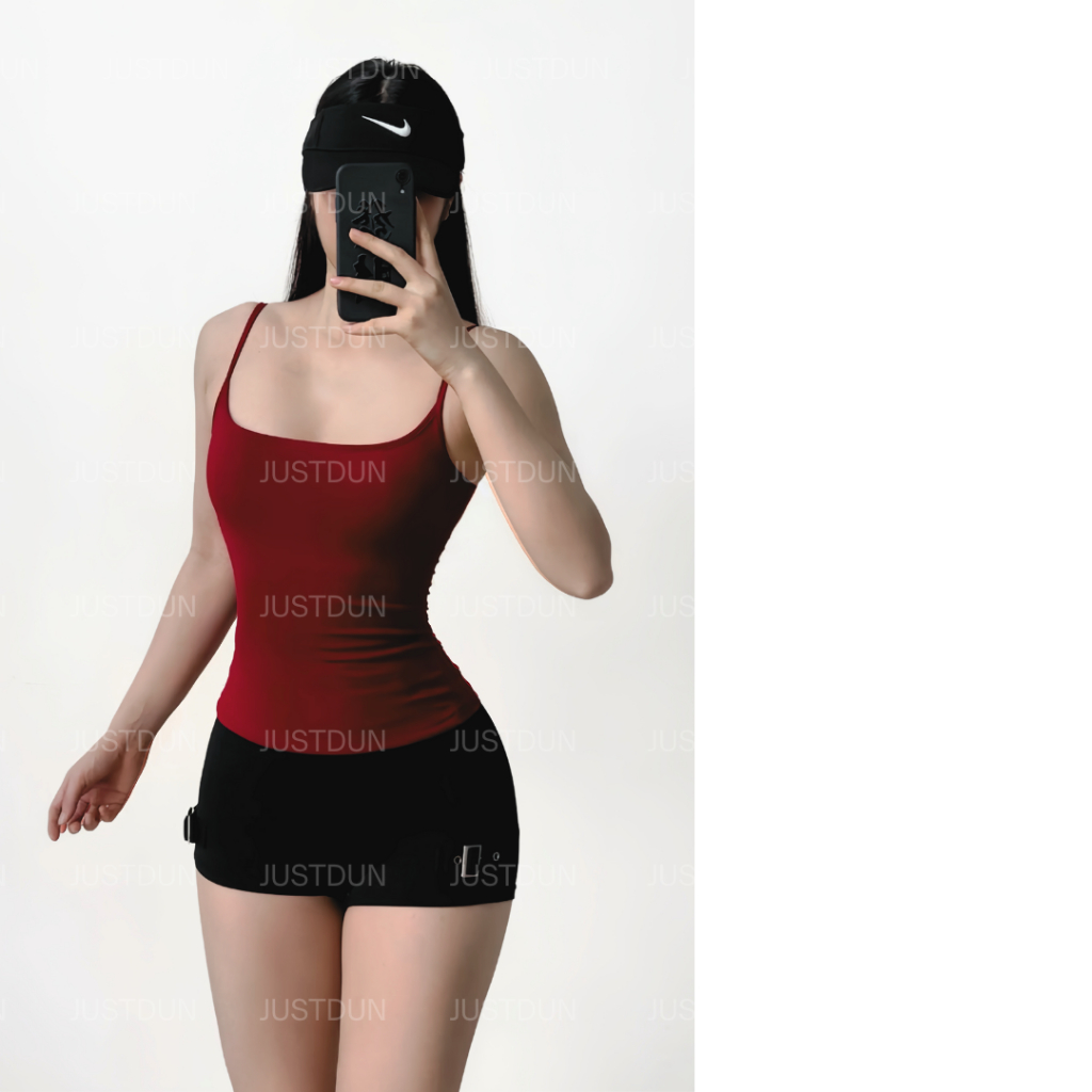 ( ÁO 2 LỚP không mút ) Áo Hai Dây Nữ Basic Ôm Body Chất Cotton Lông Mịn Tôn Dáng JUSTDUN 103 | BigBuy360 - bigbuy360.vn