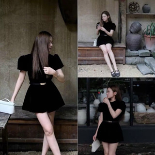   BÈO BÉO BIGSIZE   VÁY JUMP ĐÙI NHUNG CỔ TRÒN TAY BỒNG NHẸ KÈM ĐAI FORM BIGSIZE 60-90KG 