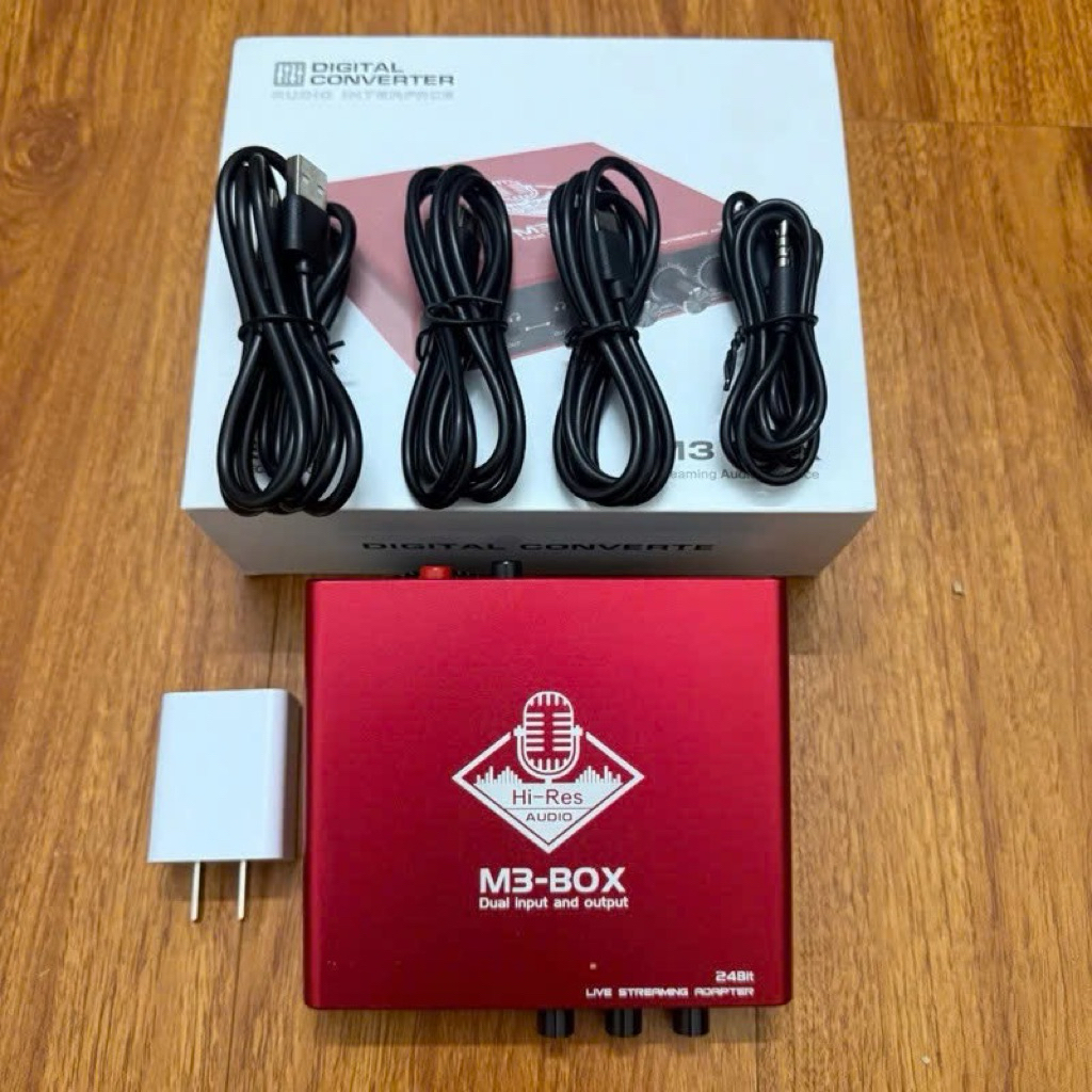 Box livestream thế hệ mới M3 BOX âm thanh chuẩn STEREO 24Bit hỗ trợ tất cả điện và chân 3.5 , đầy đủ