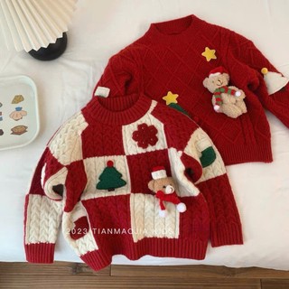   Sẵn  Áo len trẻ em áo noel giáng sinh áo len đỏ bé trai bé gái hàng QCCC kid.vnxk cây thông 