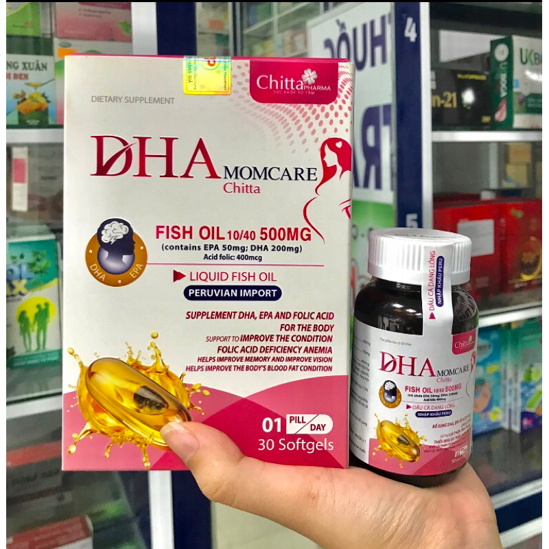 Viên uốn bổ bầu DHA MOMCARE bổ sung DHA, EPA và ACID FOLIC