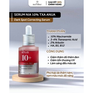  Serum giảm thâm nám ANUA NIACINAMIDE 10% TXA 4% DARK SPOT CORRECTING SERUM 