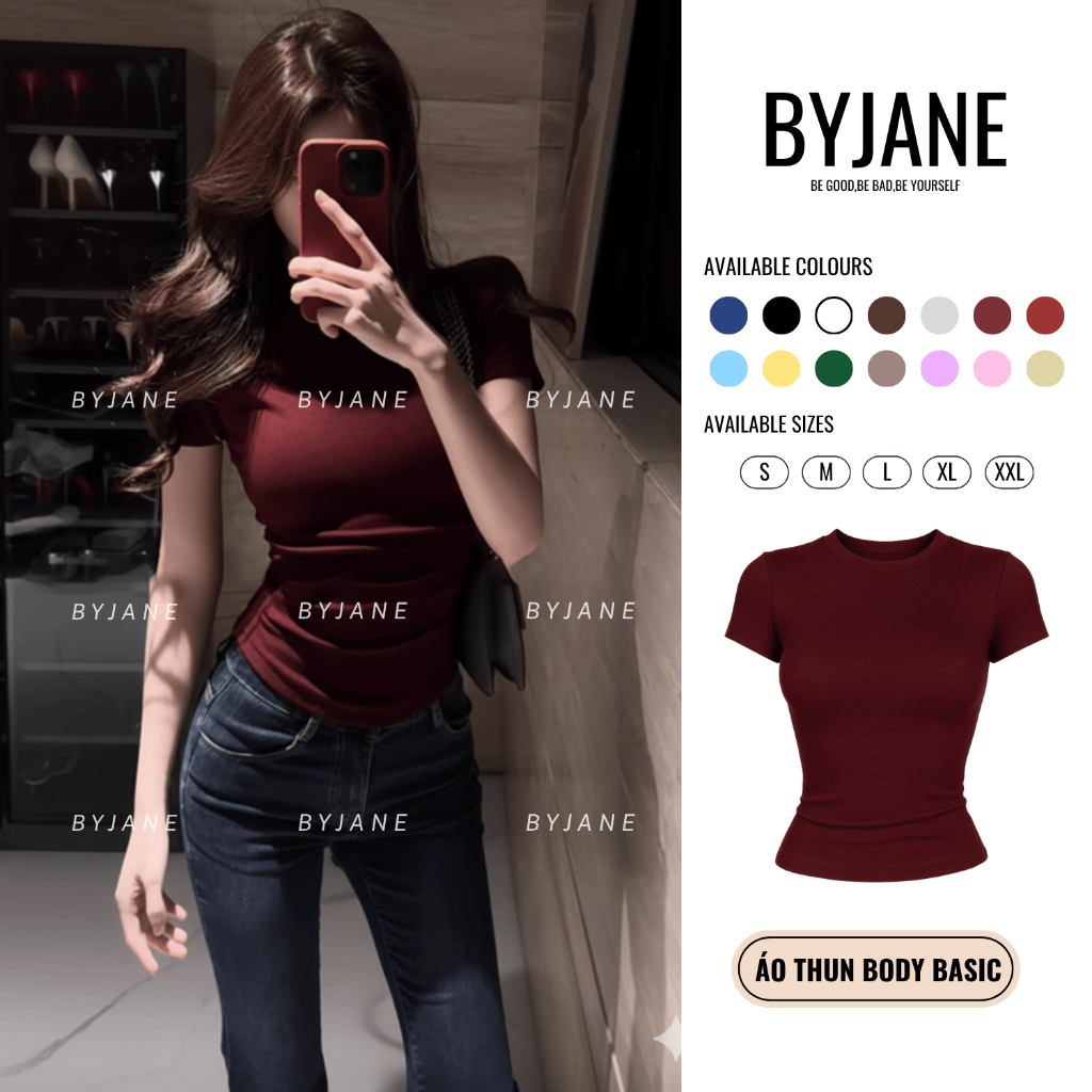 Áo Thun Nữ Thắt Eo Ôm BYJANE cotton Trơn Women (Từ 39kg-62kg)-315 | BigBuy360 - bigbuy360.vn