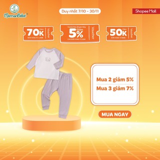 (MamanBébé chính hãng) Bộ dài tay La Pomme êm ái cùng puppy - Sợi Petit Soyeu thoáng mát – Bé trai/gái 6M - 3Y