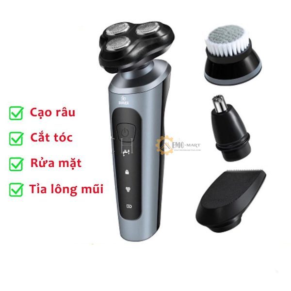 MÁY CẠO RÂU 9D SHAVER – Máy cạo râu đa năng 4 trong 1 tiện lợi