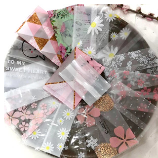 Set 100 túi bóng hàn nhiệt đựng trà hoa,bánh kẹo,  kích thước đa dạng nhiều họa tiết đẹp