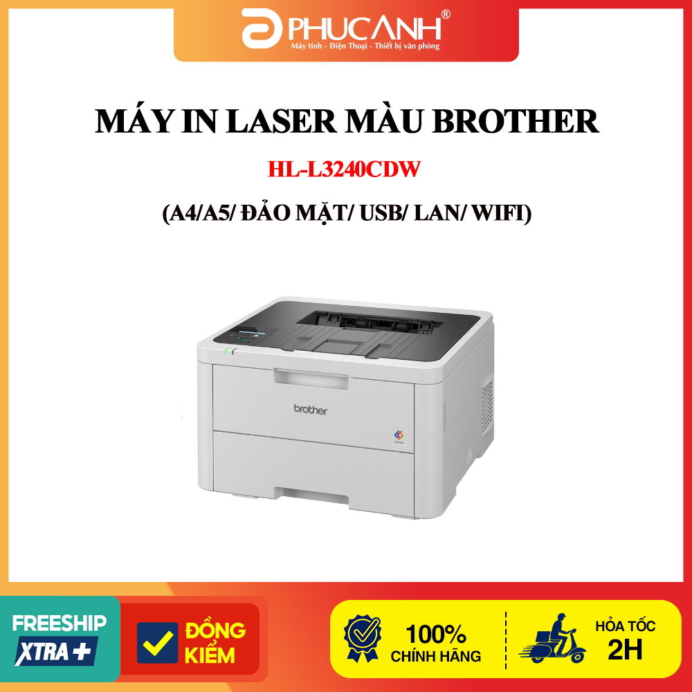 Máy in laser màu Brother HL-L3240CDW (A4/A5/ Đảo mặt/ USB/ LAN/ WIFI)