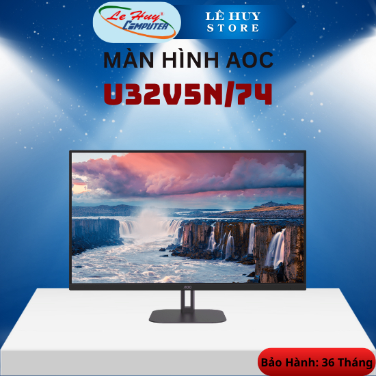 Màn Hình AOC UHD U32V5N/74 31.5 inch, 4K, VA, 60Hz, 4ms - Hàng Chính Hãng