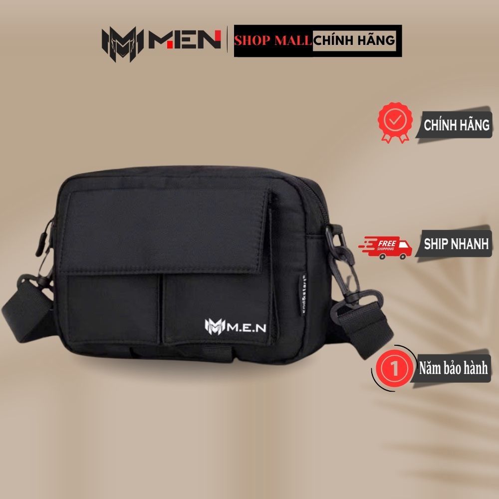 Túi đeo chéo nam trơn đen ngầu coolbag kiểu dáng đi chơi phượt 5 ngăn M.E.N {Hình thật}