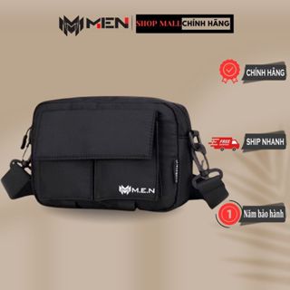 Túi đeo chéo nam trơn đen ngầu coolbag kiểu dáng đi chơi phượt 5 ngăn M.E.N {Hình thật}