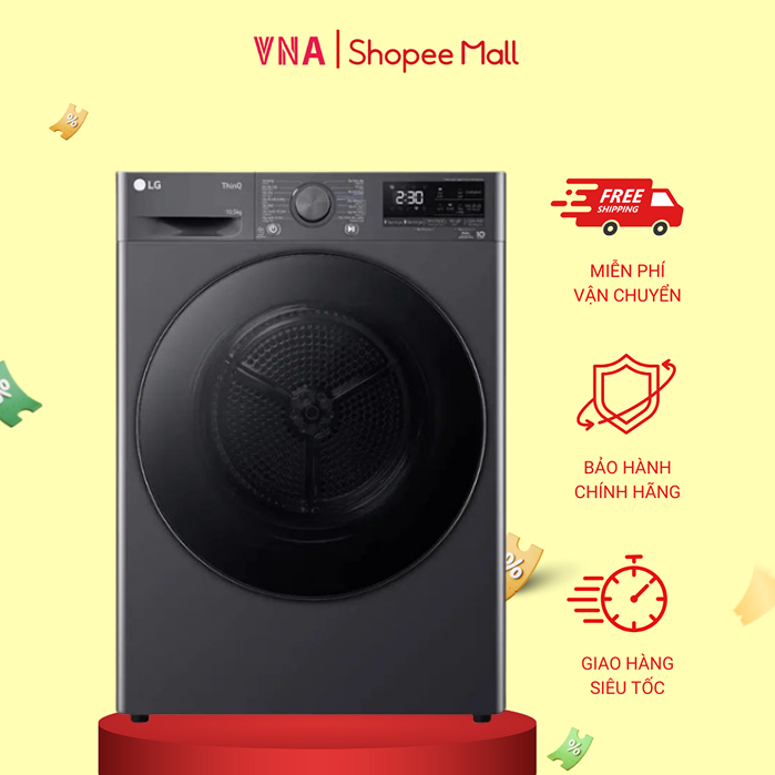 Máy sấy bơm nhiệt inverter LG 10.5 kg DVHP50M - Bảo hành chính hãng 24 tháng