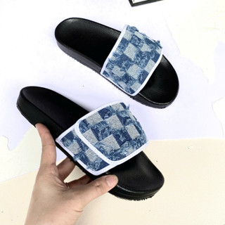  Dép quai ngang nam nữ UNISEX quai bò jean nhám cực chất đẹp êm chân dép boy phố dép girl phố dép đôi nam nữ 