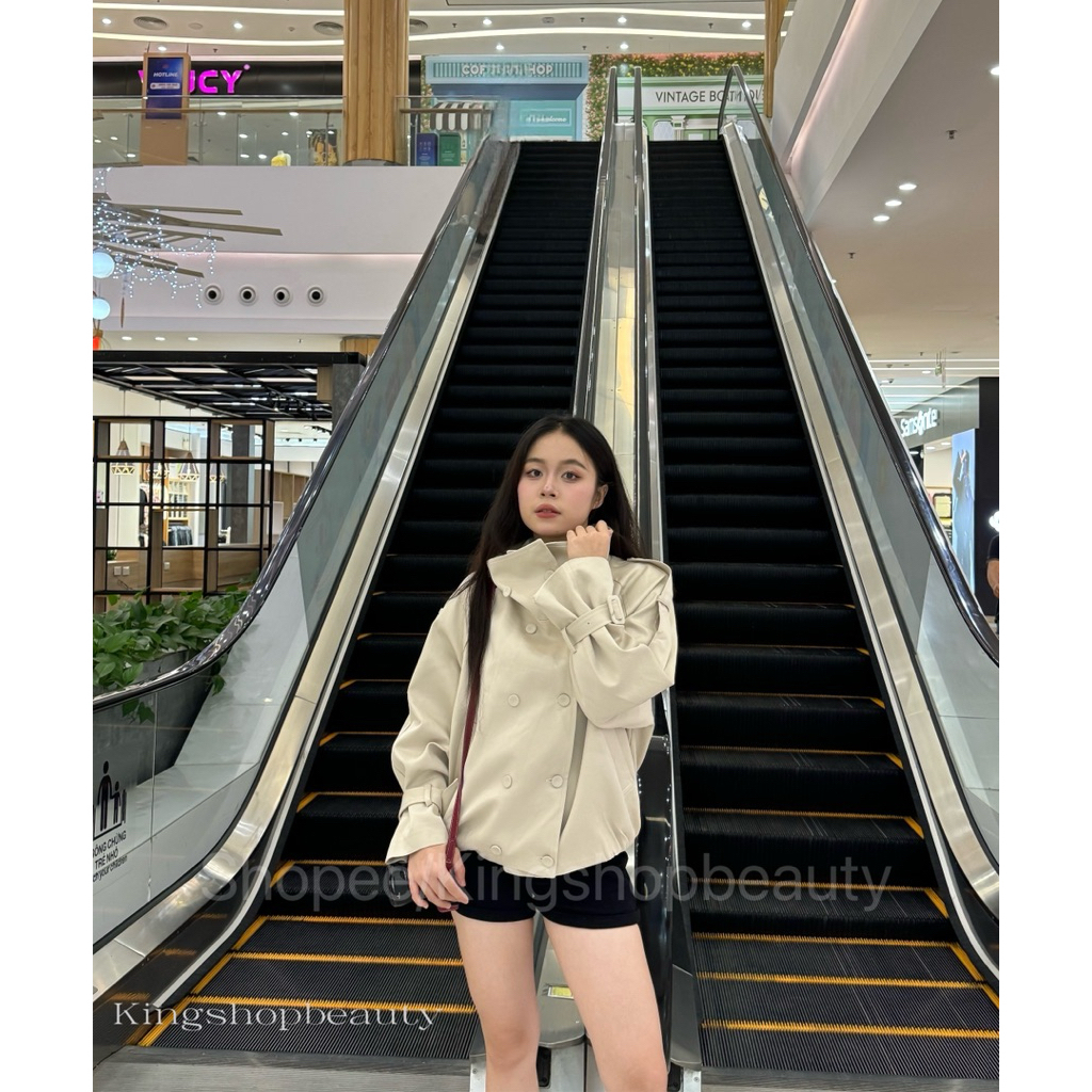 𝙆𝙞𝙢 𝘼𝙣𝙝 𝘽𝙪̀𝙞// Áo Khoác Mangto, Áo Kaki Nữ Cổ Cao Form Rộng Phối Cúc Tròn Style Hàn Quốc Basic Mùa Thu Đông 2026 | BigBuy360 - bigbuy360.vn