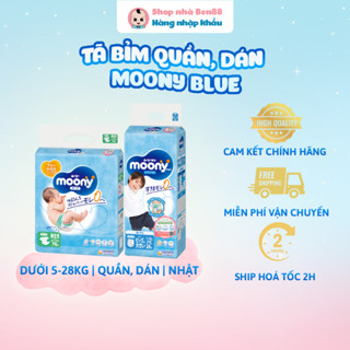  Tã Dán Bỉm Quần Moony Xanh Nội Địa Nhật Đủ Size  NB90 S84 M64 L54 M58 L44 XL38 XXL26  