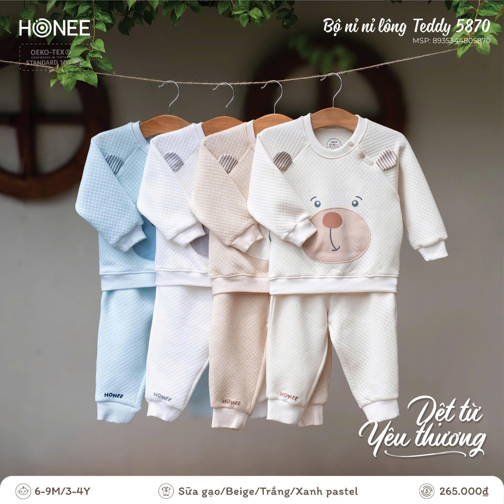 [Chính hãng] [Có sẵn] [Rẻ vô địch] [HRNEE] Bộ trần bông hrnee