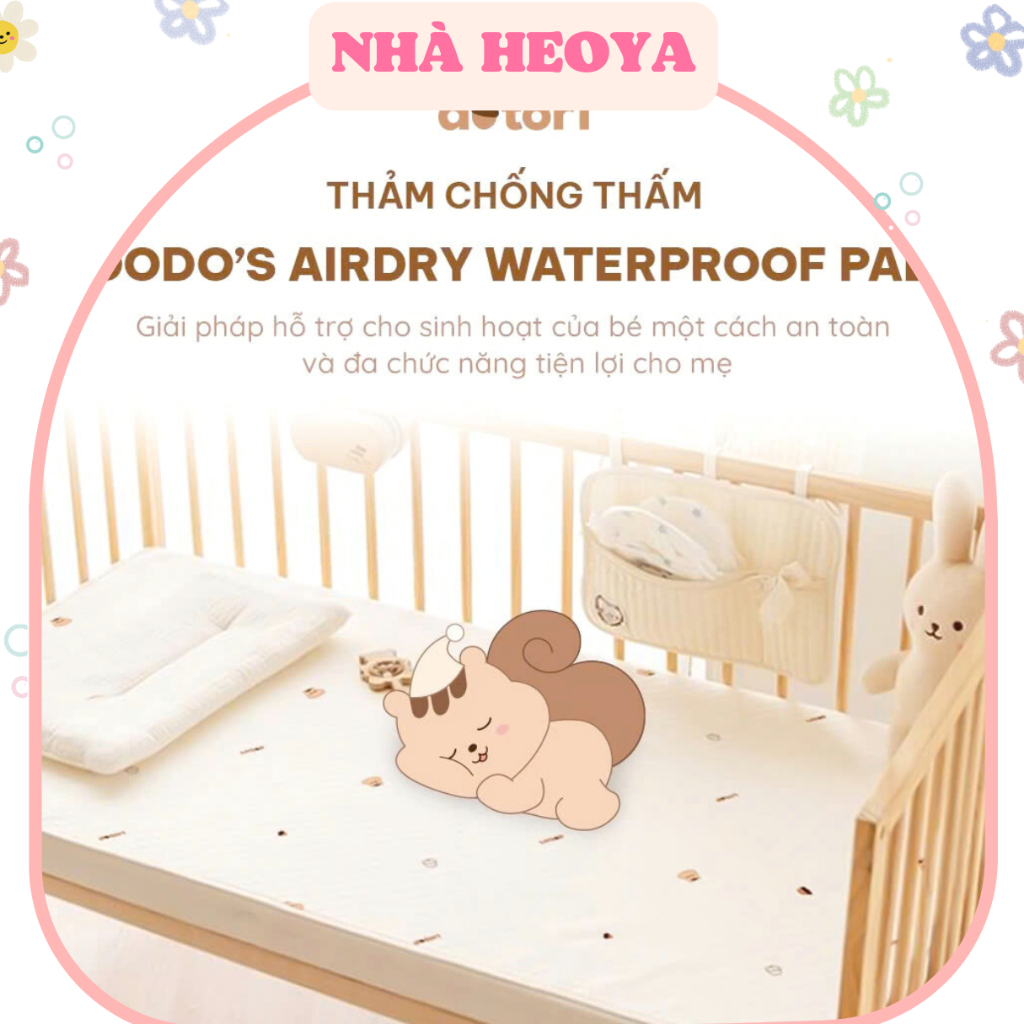 THẢM LÓT CHỐNG THẤM COTTON ORGANIC DOTORI HÀN QUỐC CHO BÉ