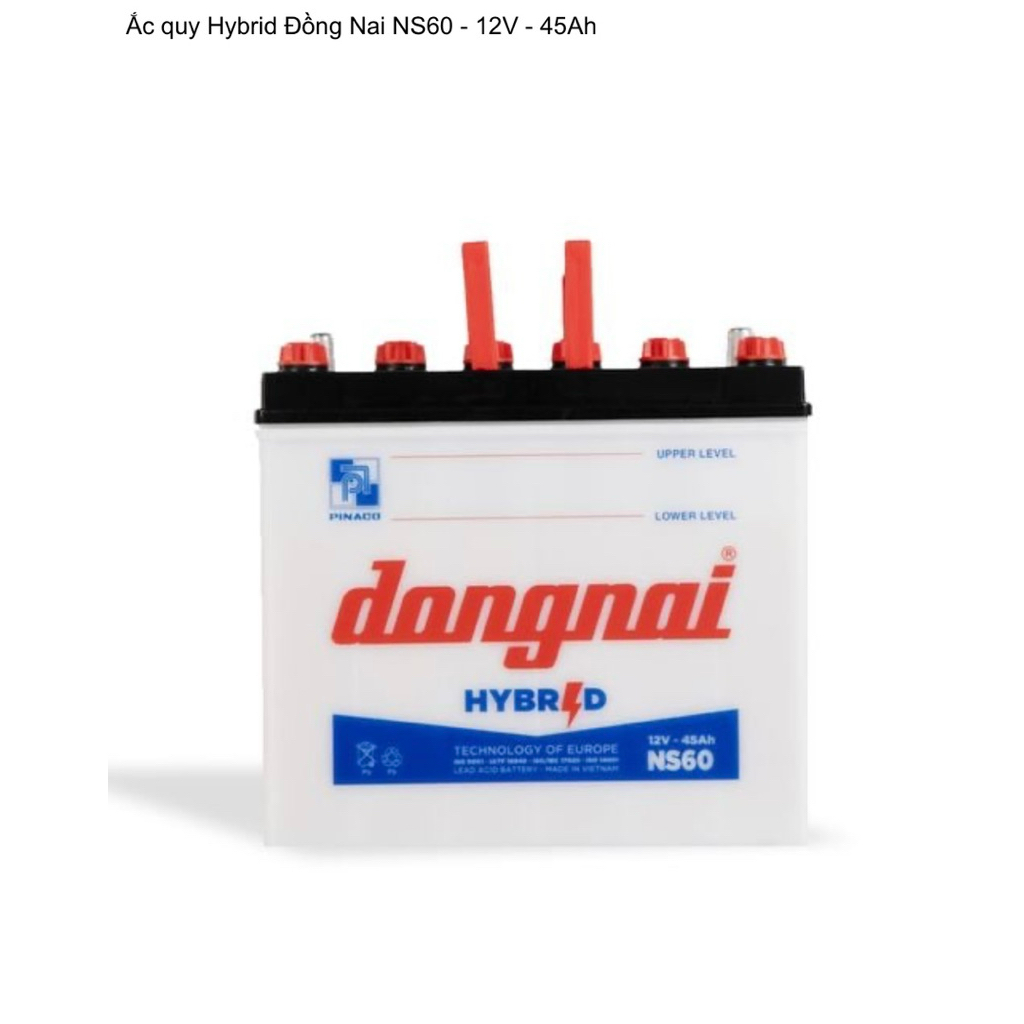 Bình ắc quy 12v Hybrid đồng nai NS60 | 12V - 45ah (tặng acid châm bình)