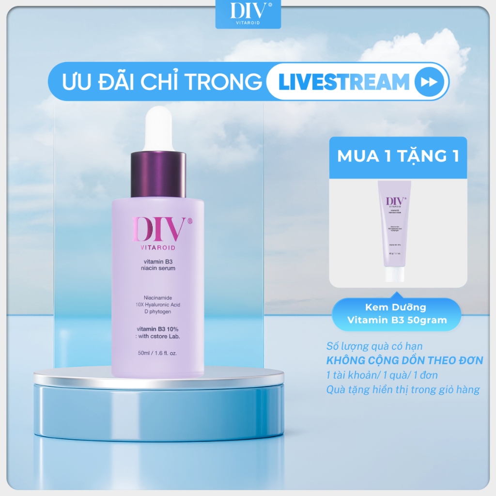 [KOL] Serum DIV Vitamin B3 Hỗ Trợ Dưỡng Sáng Làm Đều Màu Da Với 10% Niacinamide 50ml