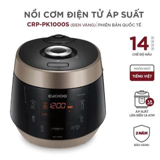 Nồi cơm điện tử áp suất Cuckoo 1.8L CRP-PK1000S (Đen vàng/Trắng đỏ) - Lòng nồi chống dính phủ men Xwall - bản Quốc Tế