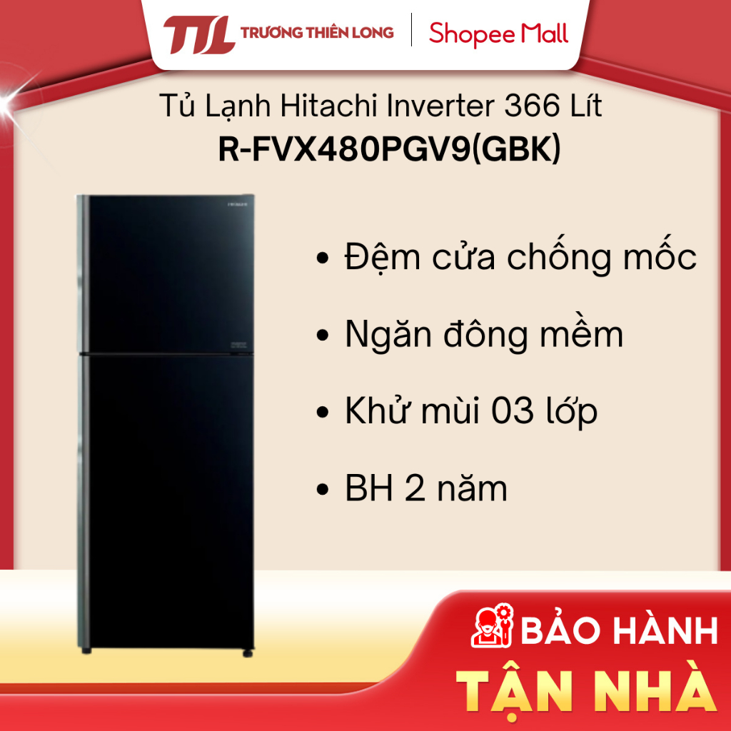 R-FVX480PGV9(GBK) - Tủ Lạnh Inverter 366L Hitachi R-FVX480PGV9 GBK [FREESHIP HCM]