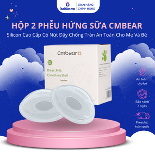  Hộp 2 Phễu Hứng Sữa Trữ Sữa CMBEAR Silicon Cao Cấp Có Nút Đậy Chống Tràn An Toàn Cho Mẹ Và Bé 