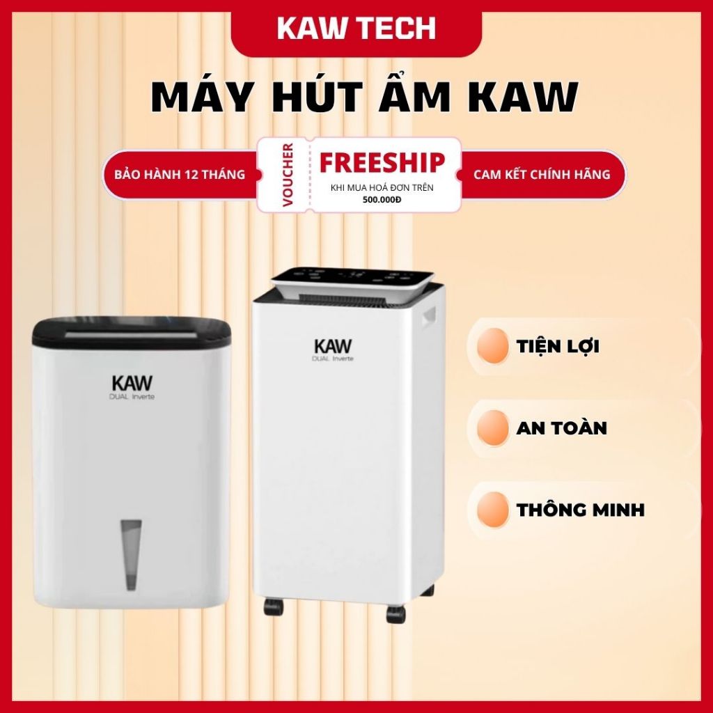 Máy Hút Ẩm Cao Cấp KAW lọc ẩm không khí,hút ẩm tủ quần áo, phòng ngủ yên tĩnh - Bảo hành 12 tháng