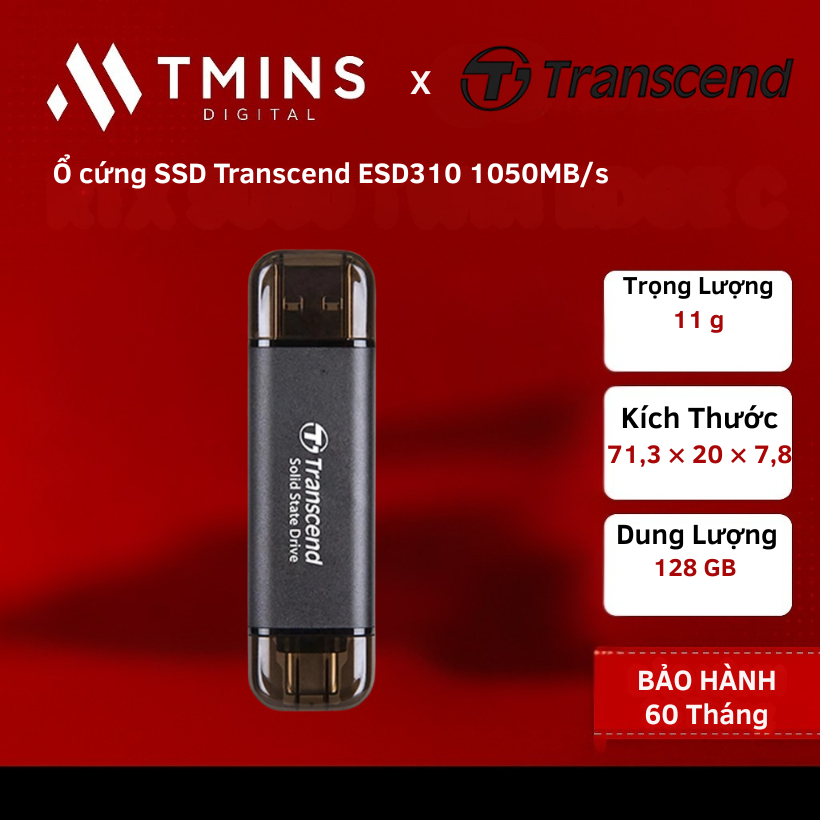 Ổ cứng SSD Transcend ESD310 1050MB/s - Hàng chính hãng