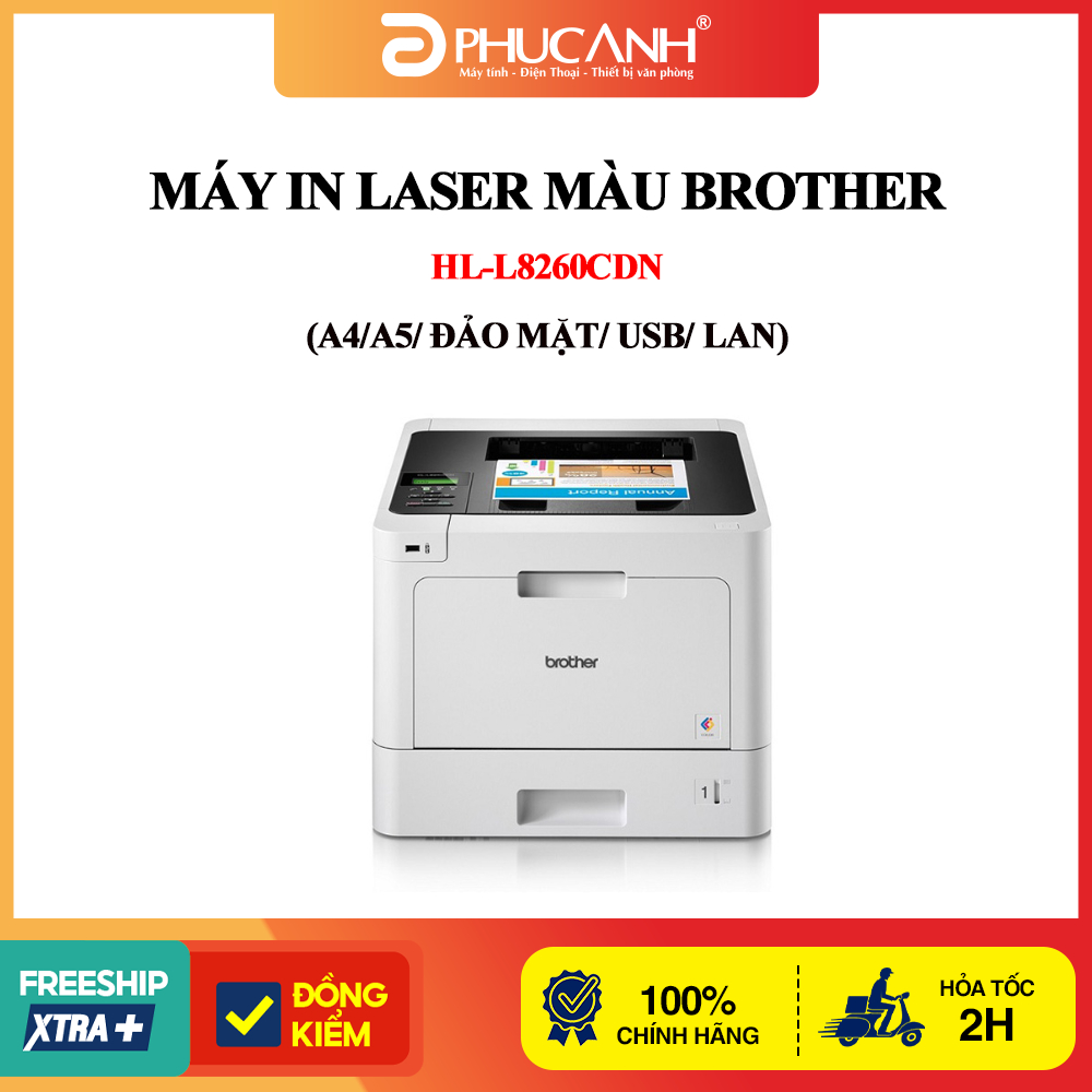 Máy in laser màu Brother HL-L8260CDN (A4/A5/ Đảo mặt/ USB/ LAN)