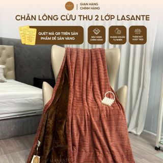  Chăn Lông Cừu Mỏng Thu Đông 2 Lớp Lasante Ấm Áp Siêu Nhẹ Kích Thước 2m1x2m4 Nặng 2.1 Kg 