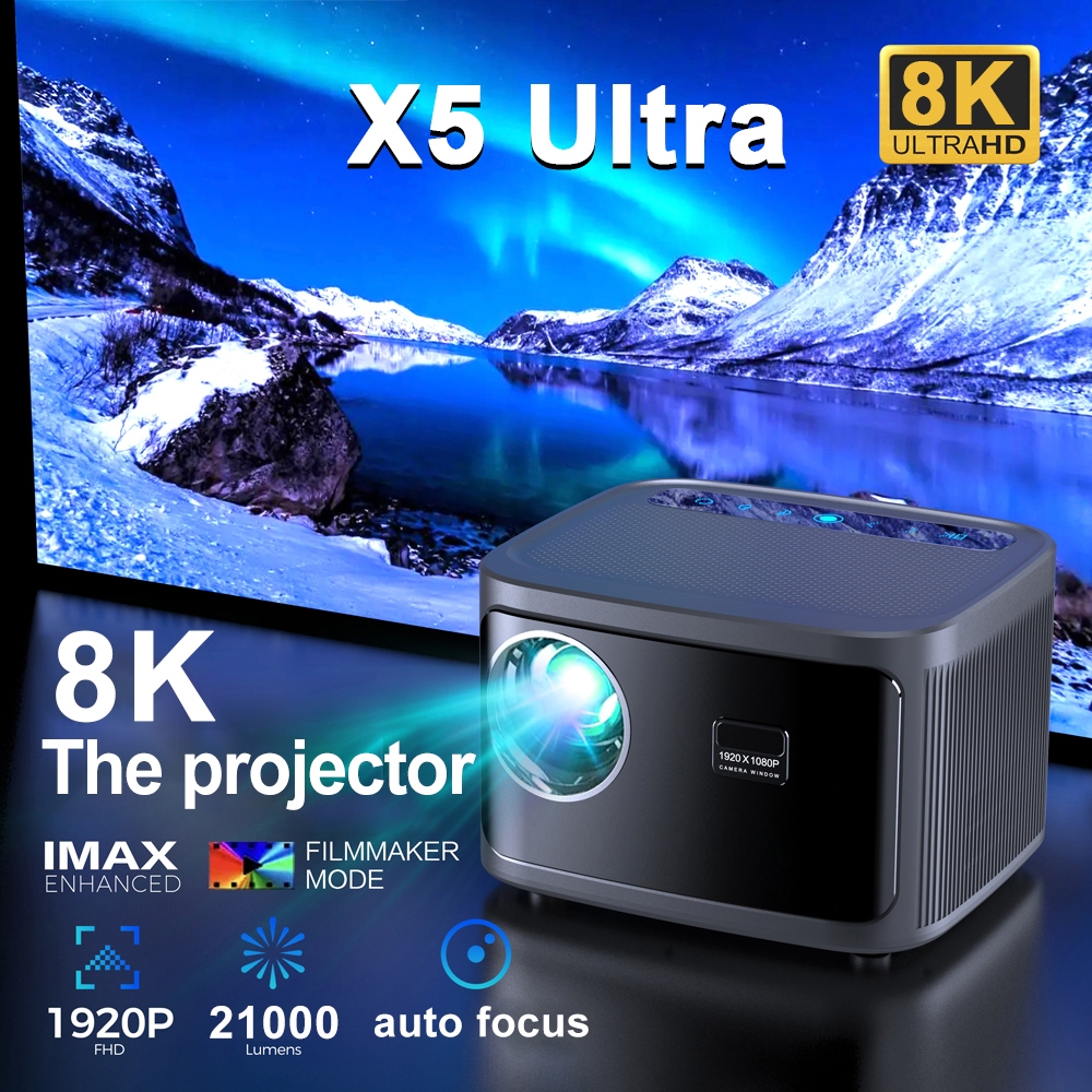 Máy chiếu siêu 8k 1200 ANSI X5 Ultra Tự động tập trung 8K Fintex Max HDMI Máy chiếu rạp chiếu nhà Sử dụng văn phòng ngoà