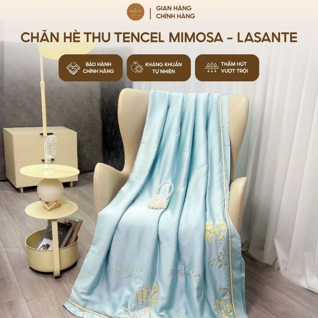 Chăn Hè Thu Trần Bông Tencel 120s Mimosa Lasante Mềm Mịn Thoáng Mát Cao Cấp 2mx2m3