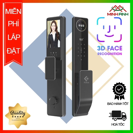 Khoá thông minh dành cho cửa gỗ, cửa thép chống cháy KITOS KT X8 FACE ID
