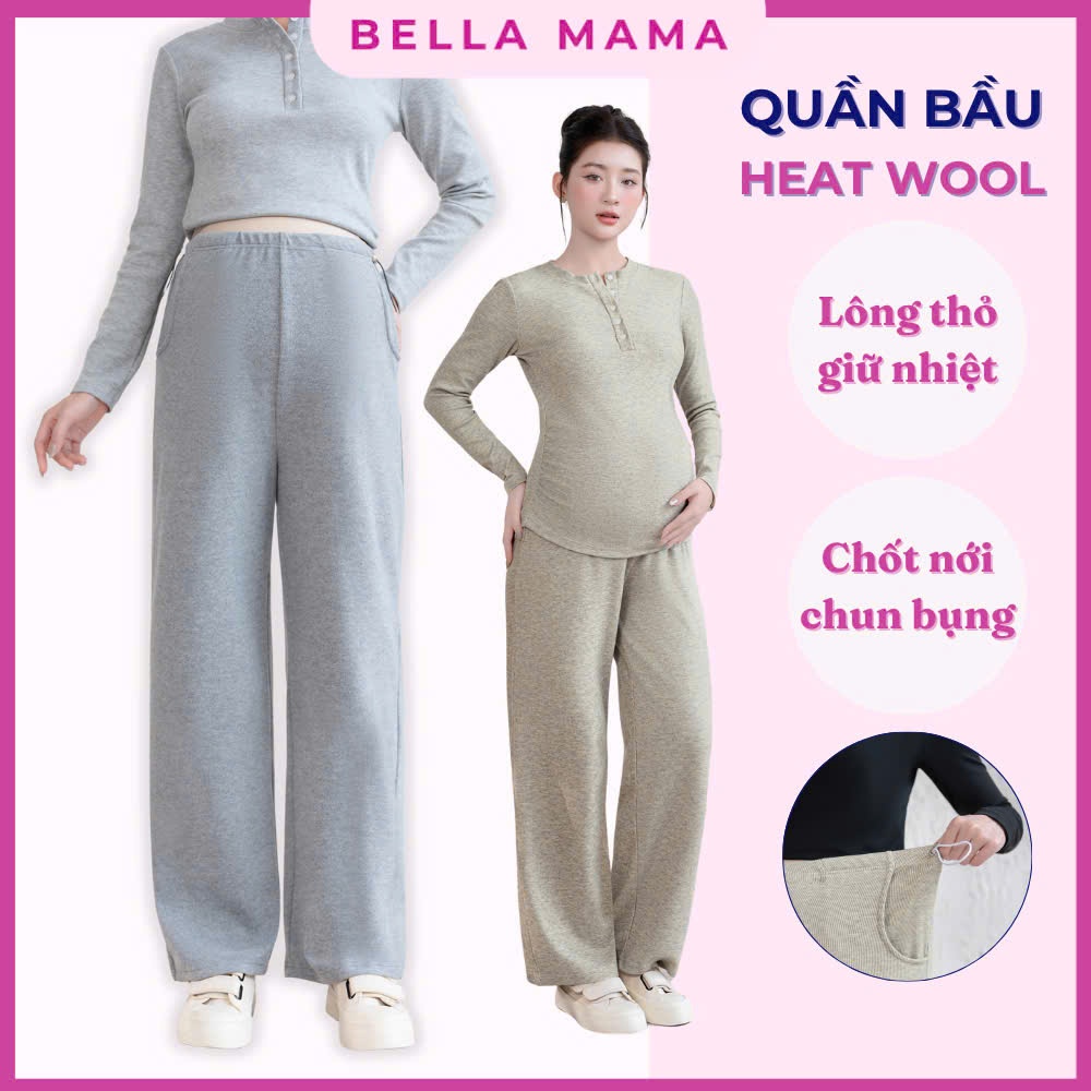 Quần Bầu Heat Wool Bella Mama Lông Thỏ Giữ Nhiệt Quần Bầu Chun Chỉnh Bụng  Mặc Nhà Đi Chơi - QX5