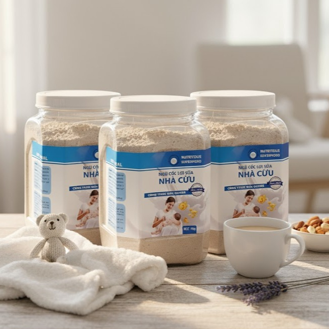 Ngũ Cốc Lợi Sữa Nhà Cừu X3 Omega3 với 13 loại hạt Organic Gọi sữa về nhanh,nhiều,sánh đặc [Hộp 1kg]