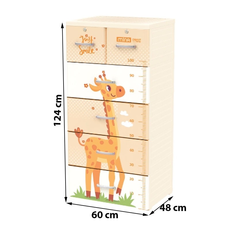 [Hà Nội] Tủ nhựa Duy Tân Mina 5 tầng 6 ngăn kéo, có bánh xe